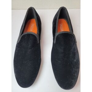 Tallia Enrico Men Black Velvet Slip-On Loafers Size 8.5